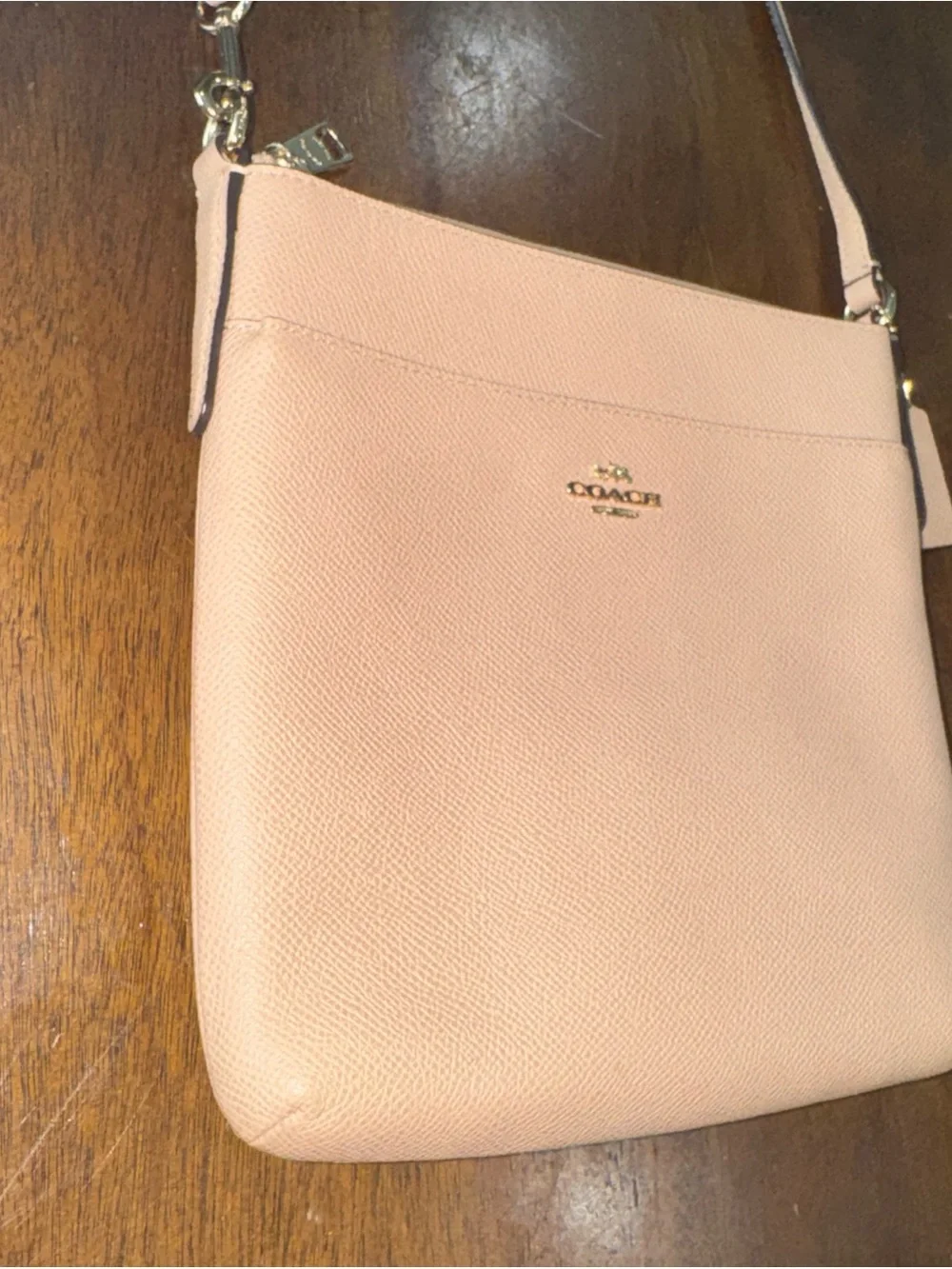 Coach Kitt Messenger Bag Tan Pebbled Leather Crossbody Purse Removable Strap